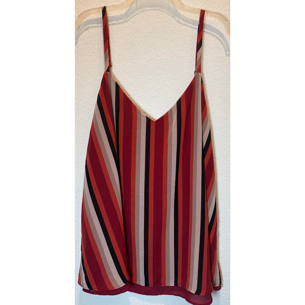 Torrid Multicolored Striped Flowey Overlay Cami Top Size 2X